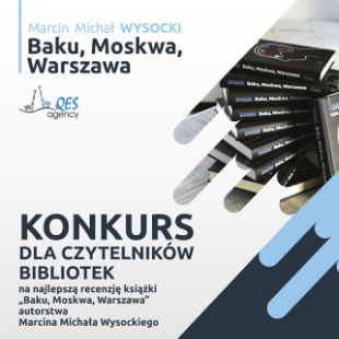 Plakat konkursu na najlepszą recenzję książki Baku, Moskwa, Warszawa
